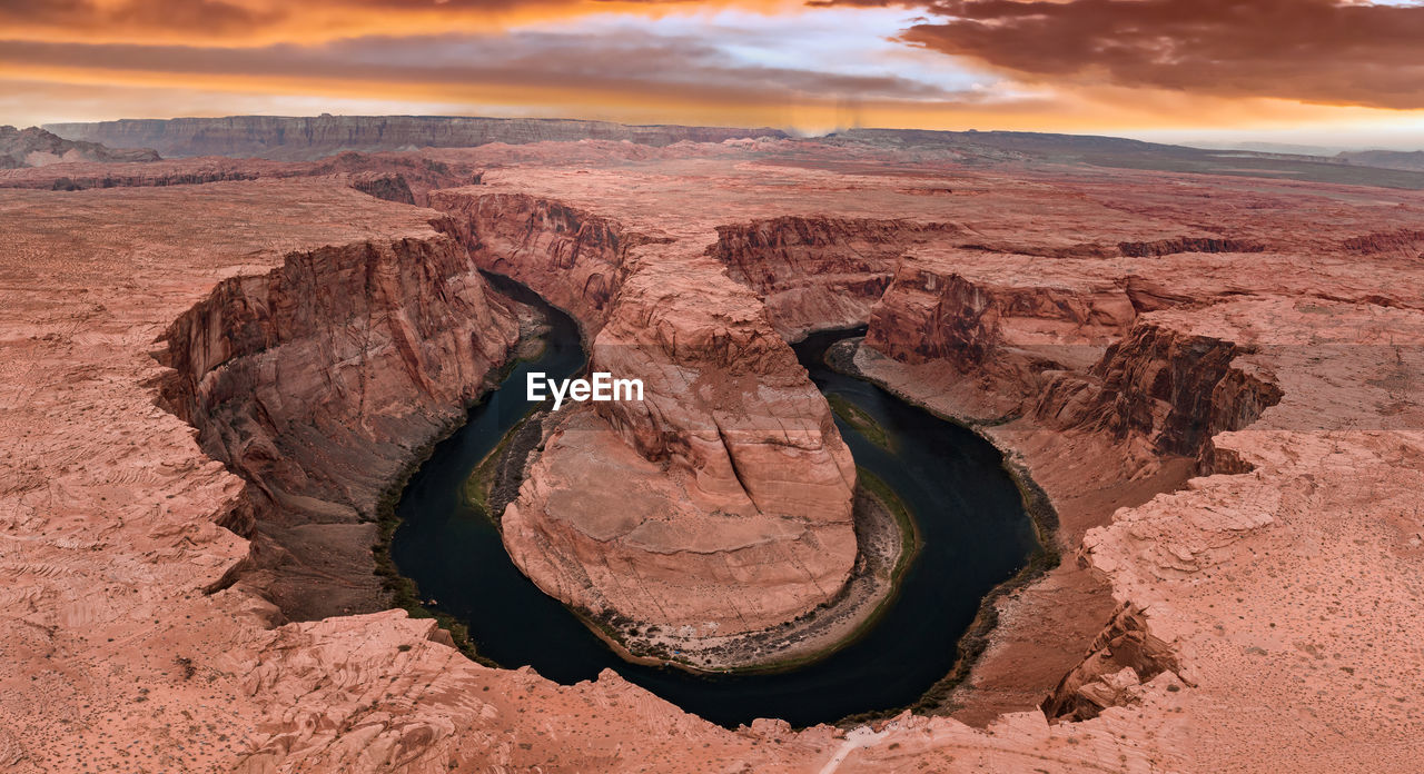 Panorama of horseshoe bend, page arizona. the colorado river