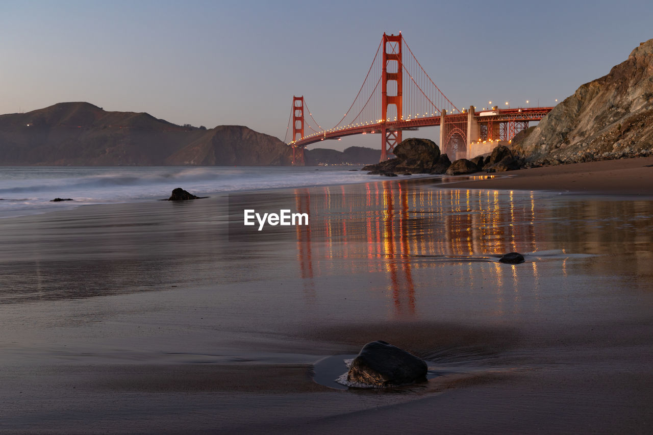 View of the golden gate bridge from marshalls beach