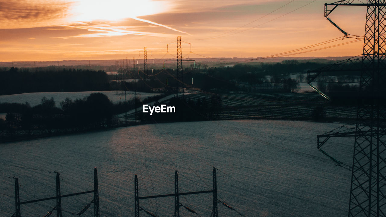 Powerlines at sunset