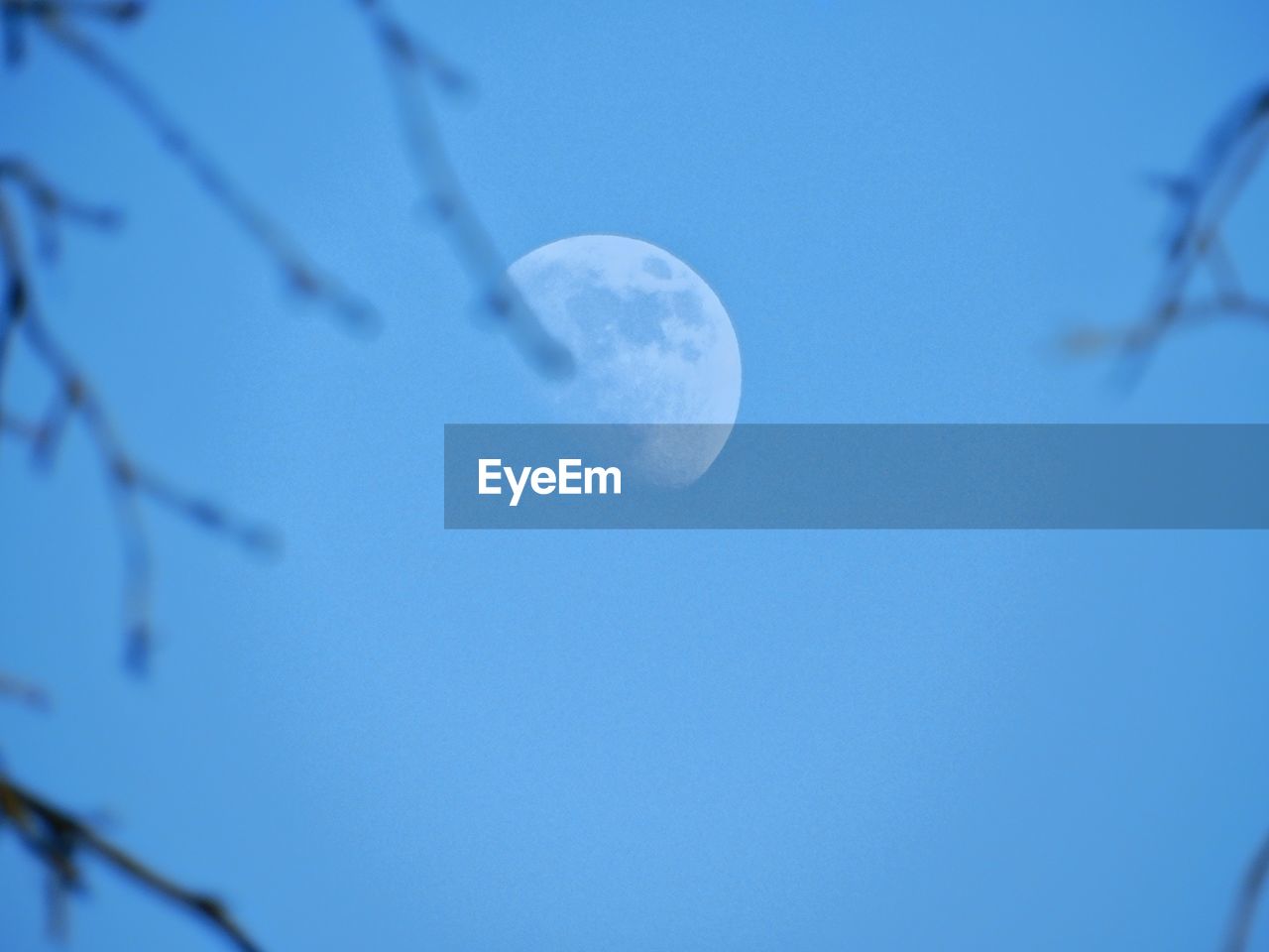 LOW ANGLE VIEW OF MOON IN SNOW