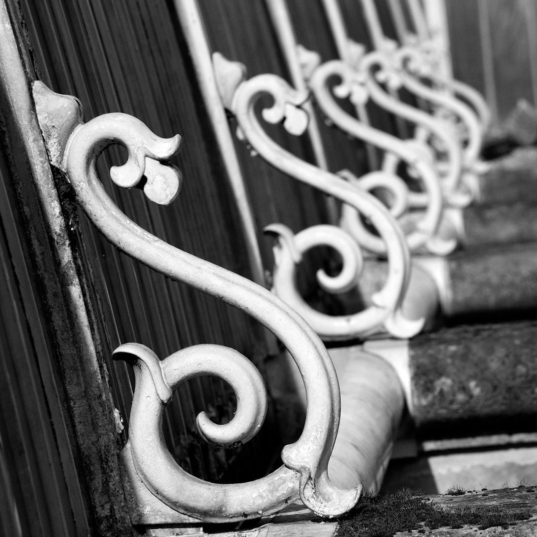 Close-up of metal railing