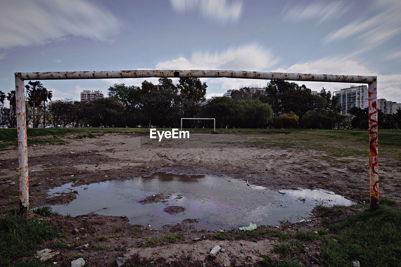 SOCCER FIELD AGAINST SKY