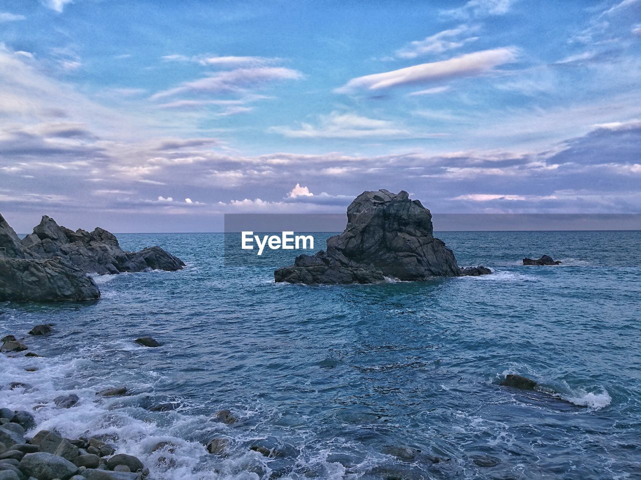 SCENIC VIEW OF SEA AND ROCKS