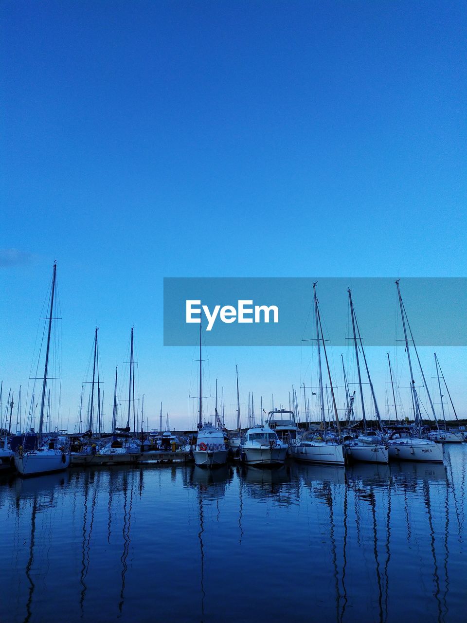 SAILBOATS MOORED IN MARINA