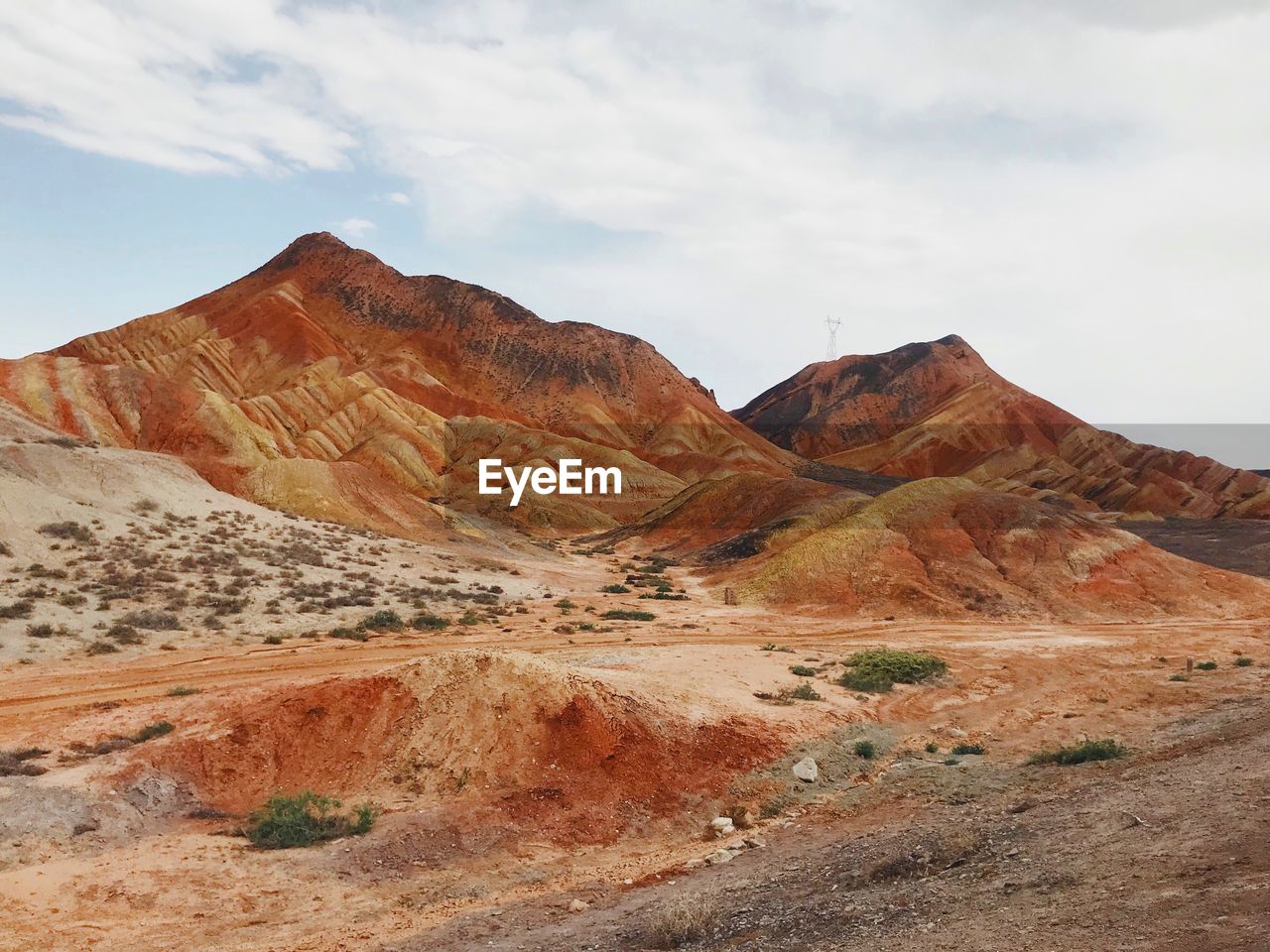 Scenic view of rocky mountains against sky