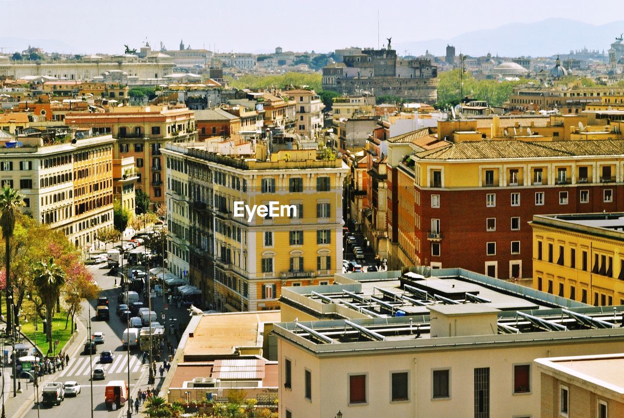 HIGH ANGLE VIEW OF BUILDINGS