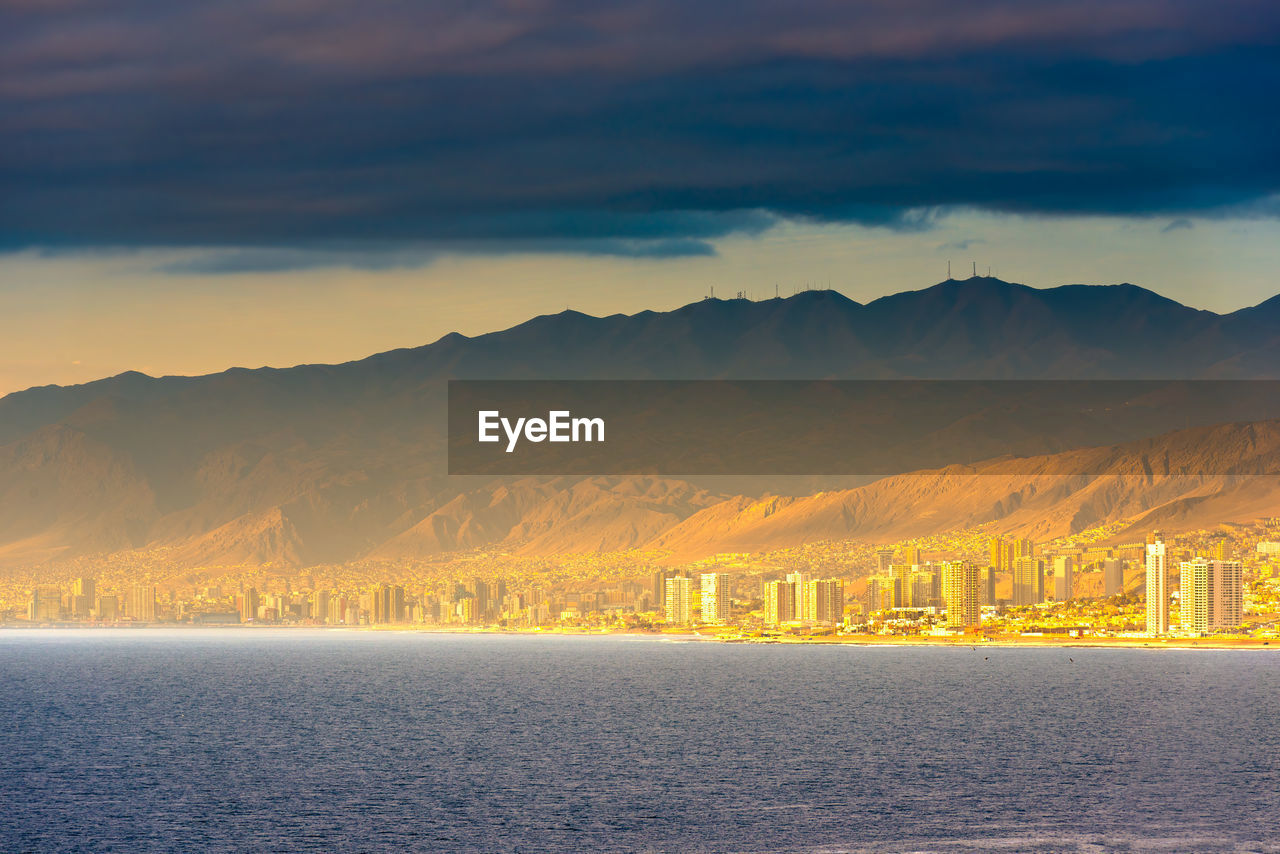 Panoramic view of antofagasta, the biggest city in the mining region in northern chile.
