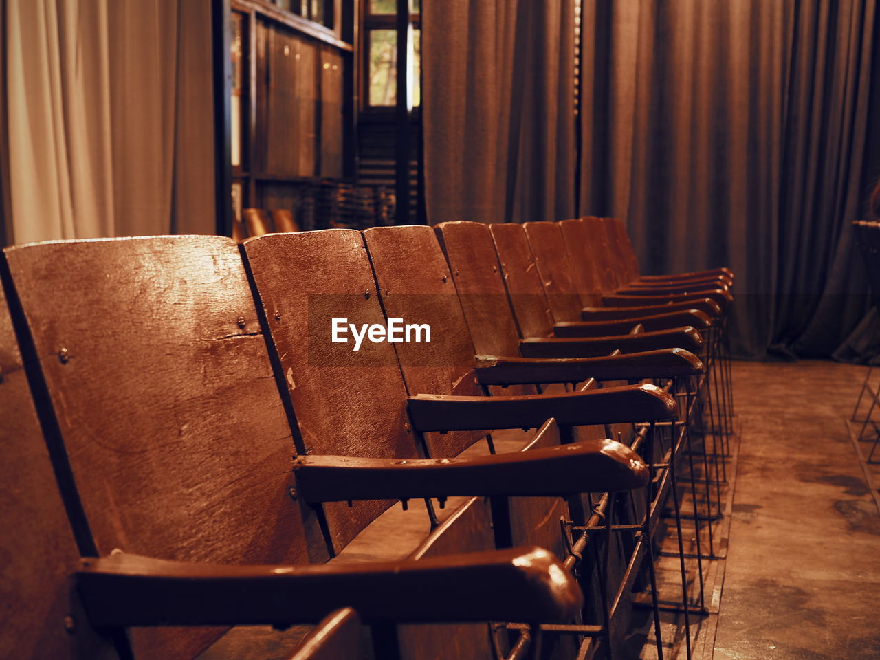 Close-up of empty chairs at home