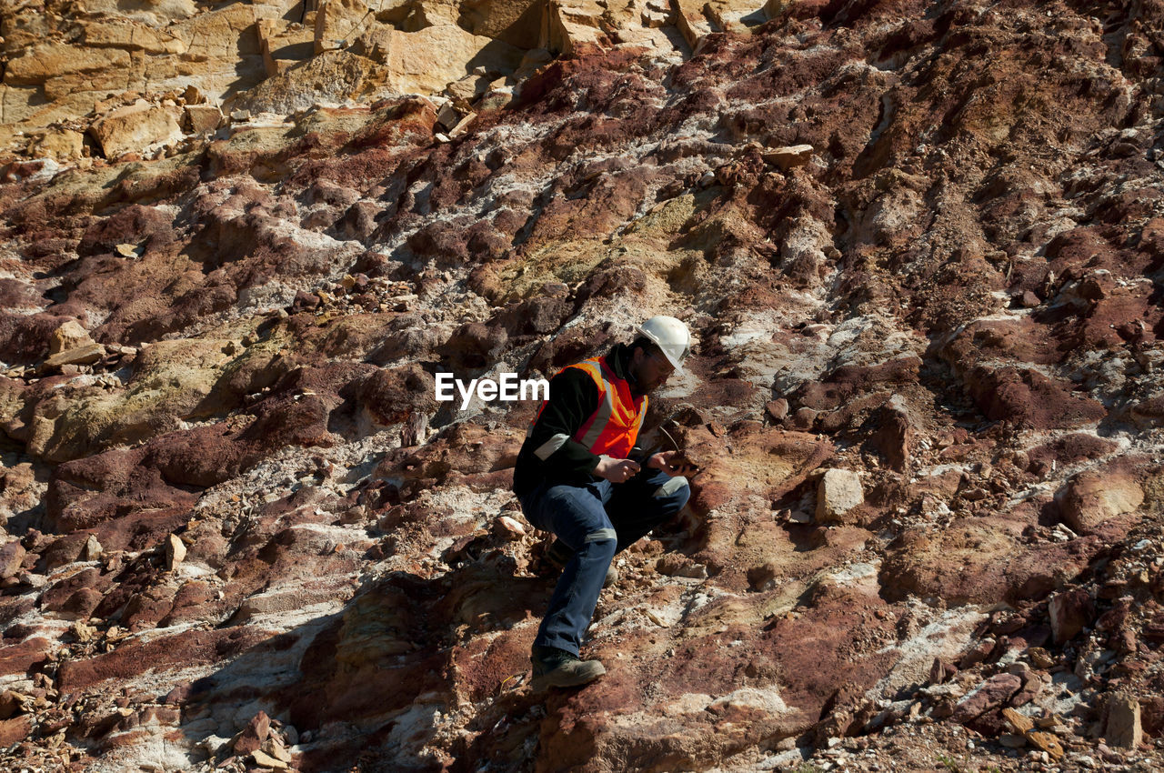 Miner working at site