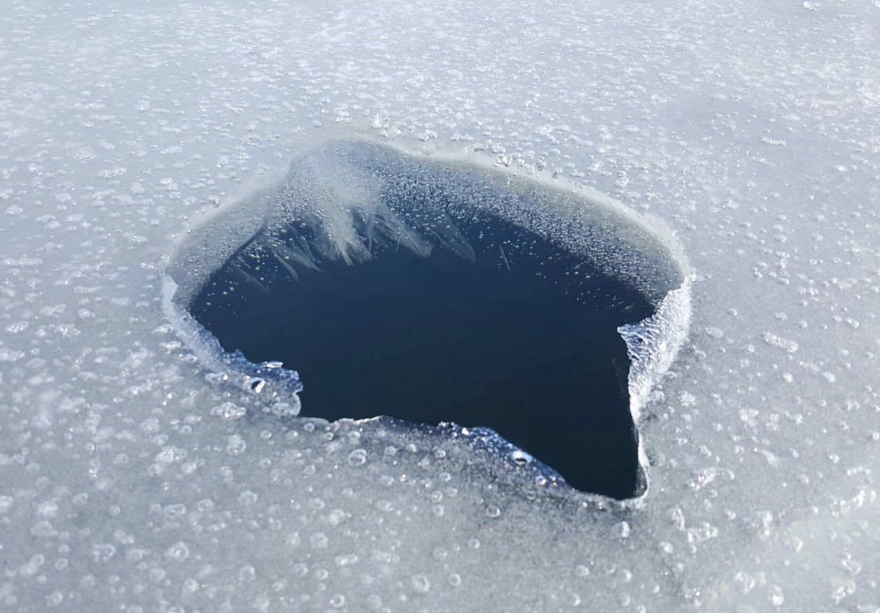 CLOSE-UP OF WOMAN IN ICE