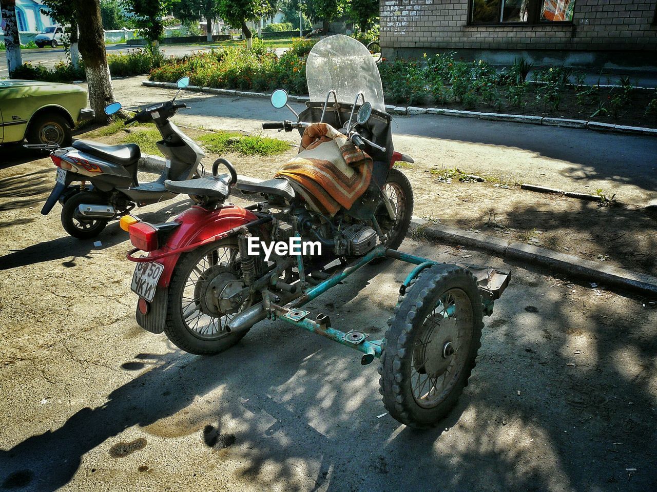 MOTORCYCLE PARKED ON ROAD