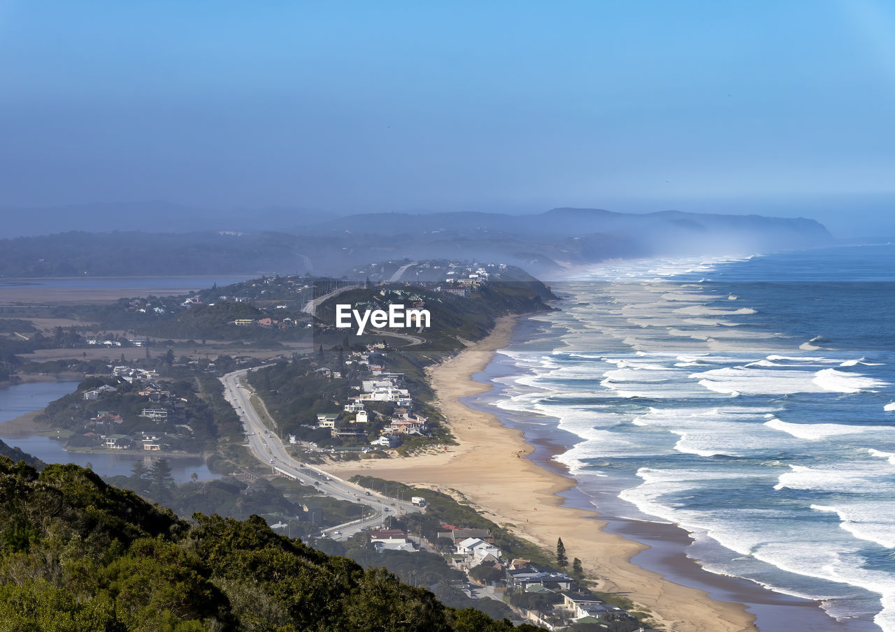 The costal town of wilderness along the garden route taken from the hilltops