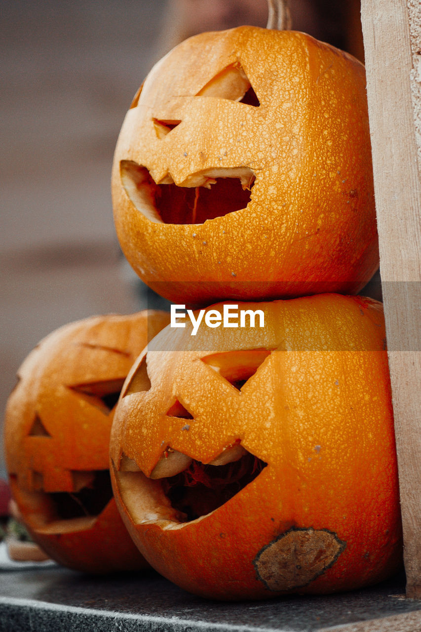 Jack o lantern on table