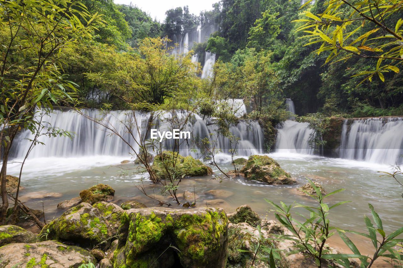 Scenic view of waterfall