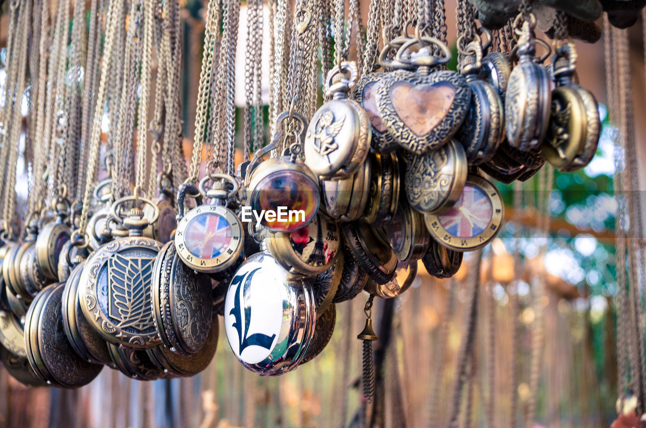 Necklaces with pendants for sale at street market