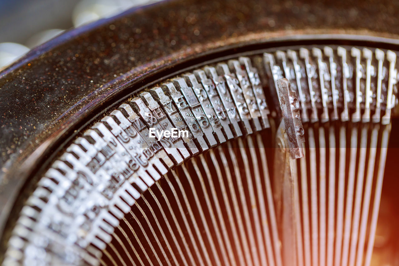 Close-up of old typewriter