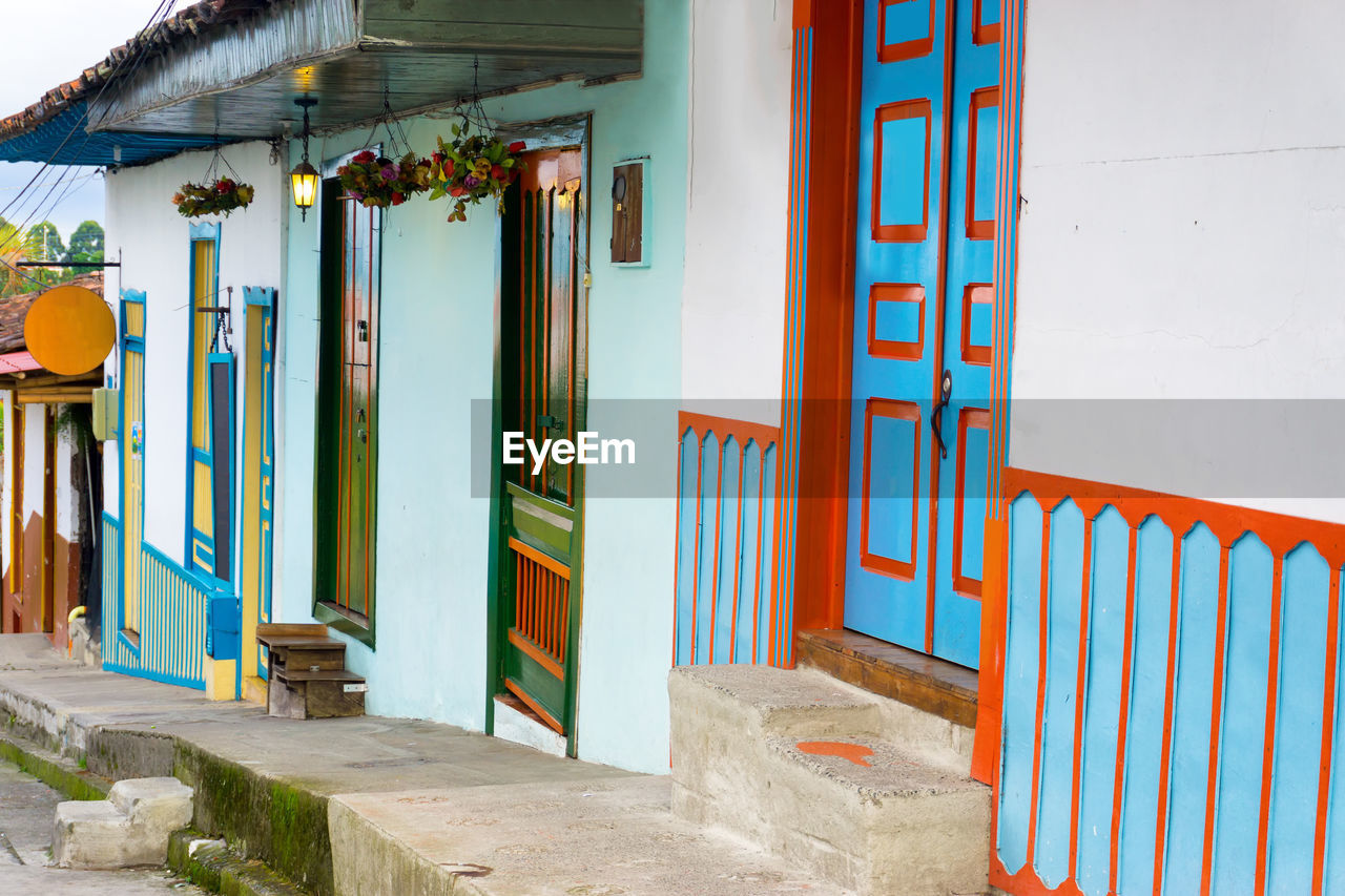 MULTI COLORED EXTERIOR OF HOUSES