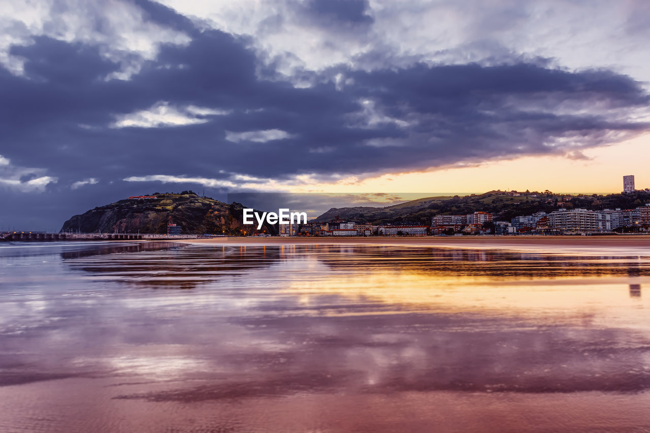 Beach of laredo , spain before sunrise .playa de laredo o de salvé.