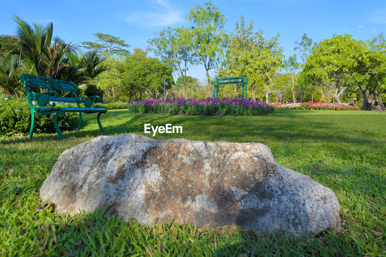 Scenic view of park against sky