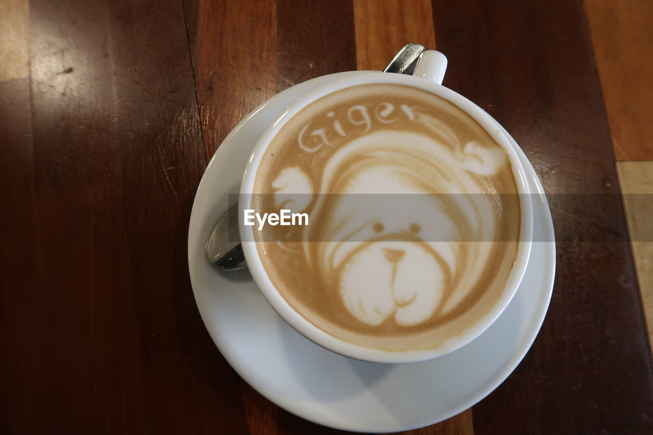 HIGH ANGLE VIEW OF CAPPUCCINO