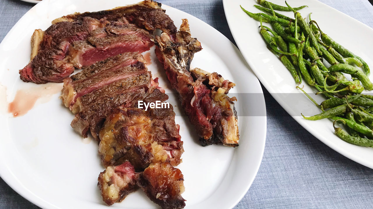 High angle view of meal served in plate