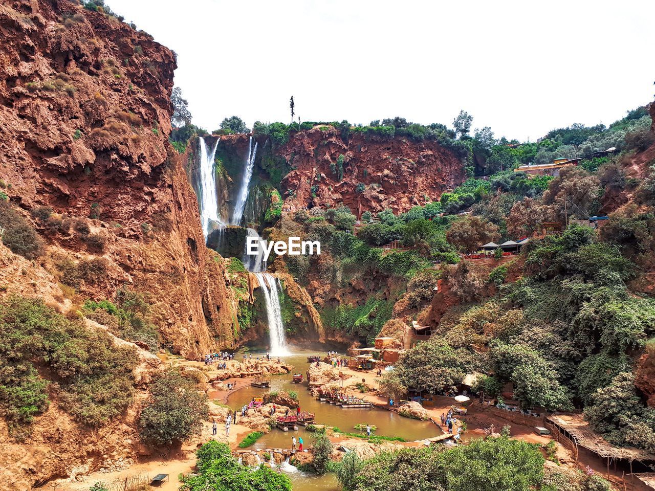 Scenic view of waterfall