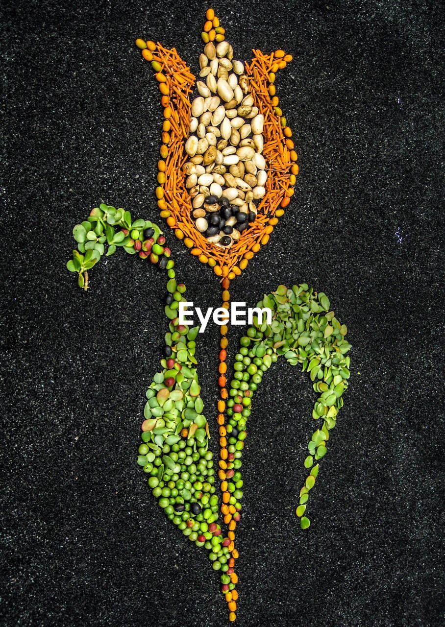 Seeds against black background