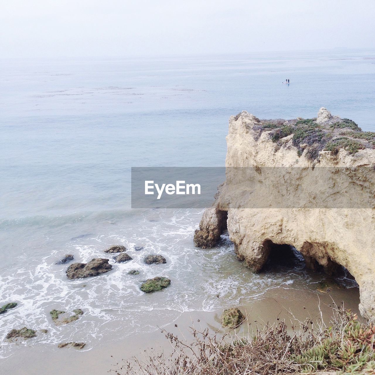 High angle view of el matador beach