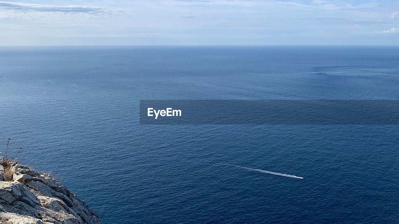 High angle view of sea against sky