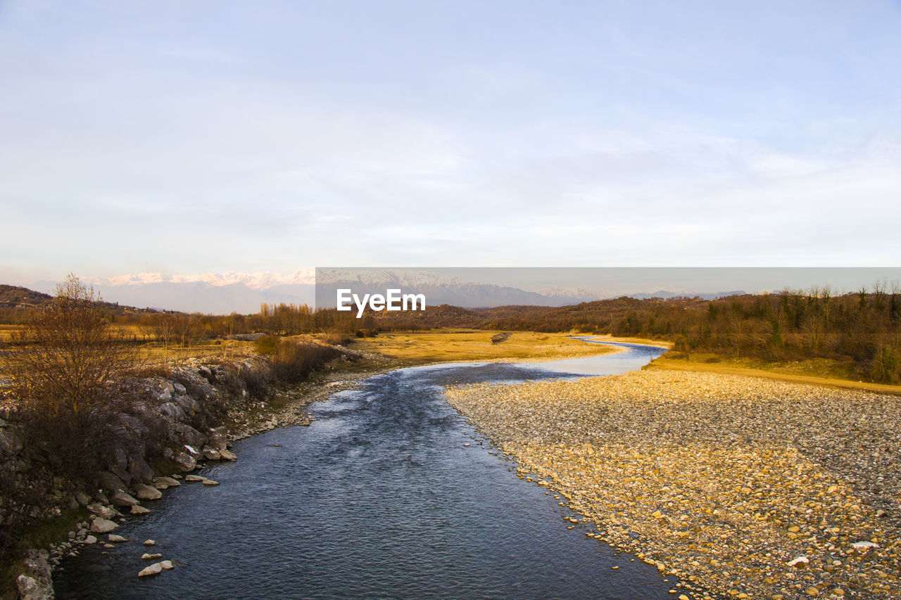 River landscape and view, daylight and outdoor, nature background in georgia