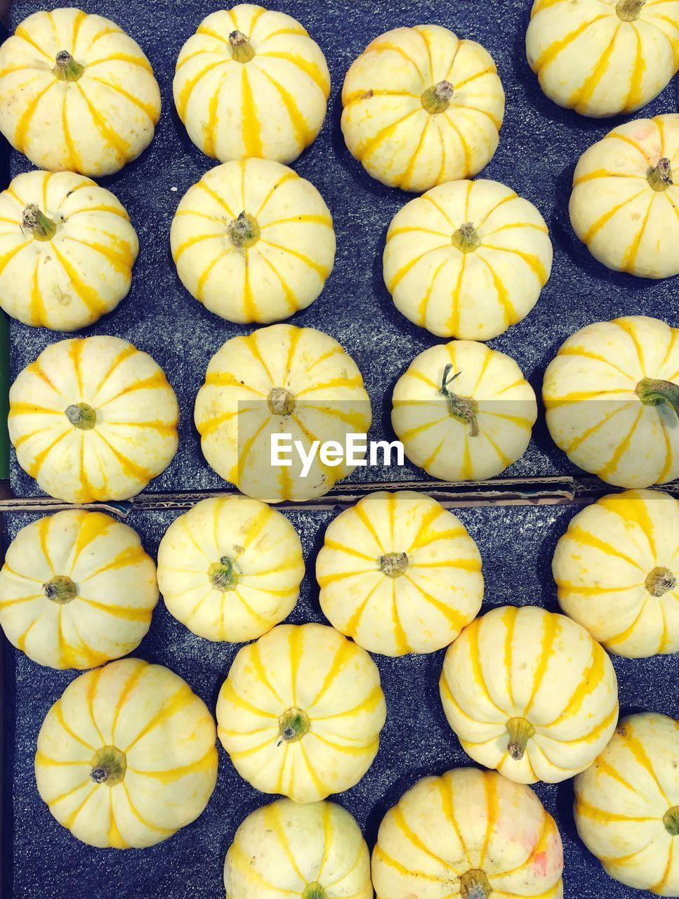 Close-up of pumpkins on table