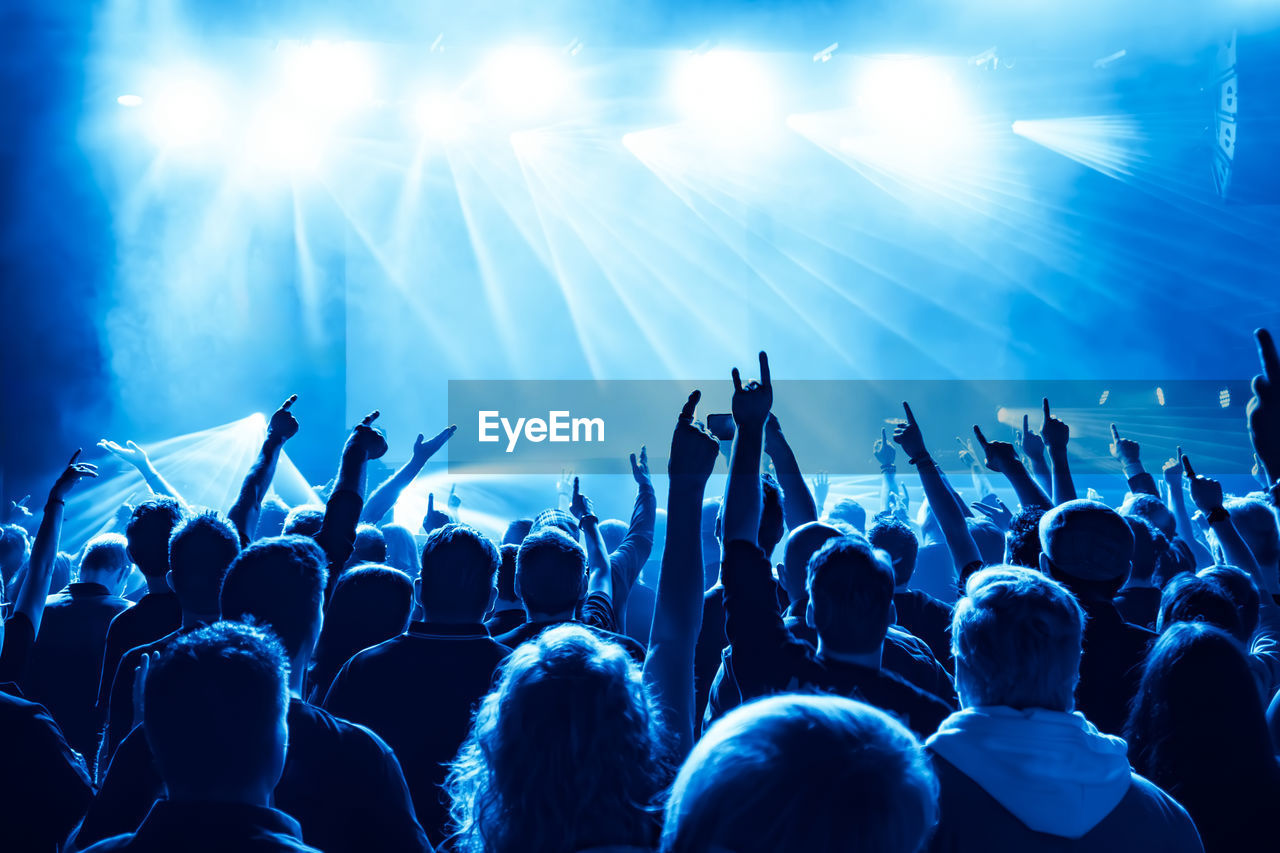 Cheering concert crowd at a rock concert