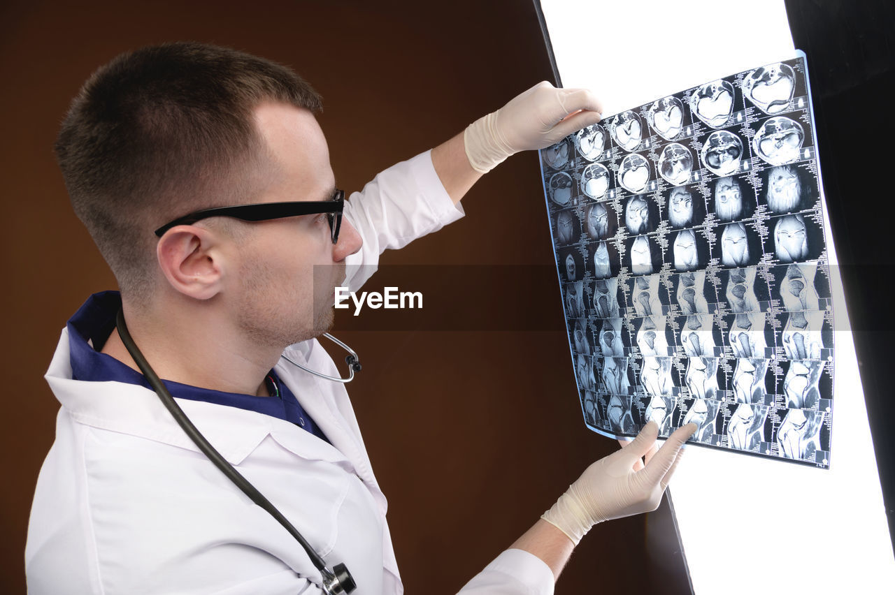 Doctor examining x-ray