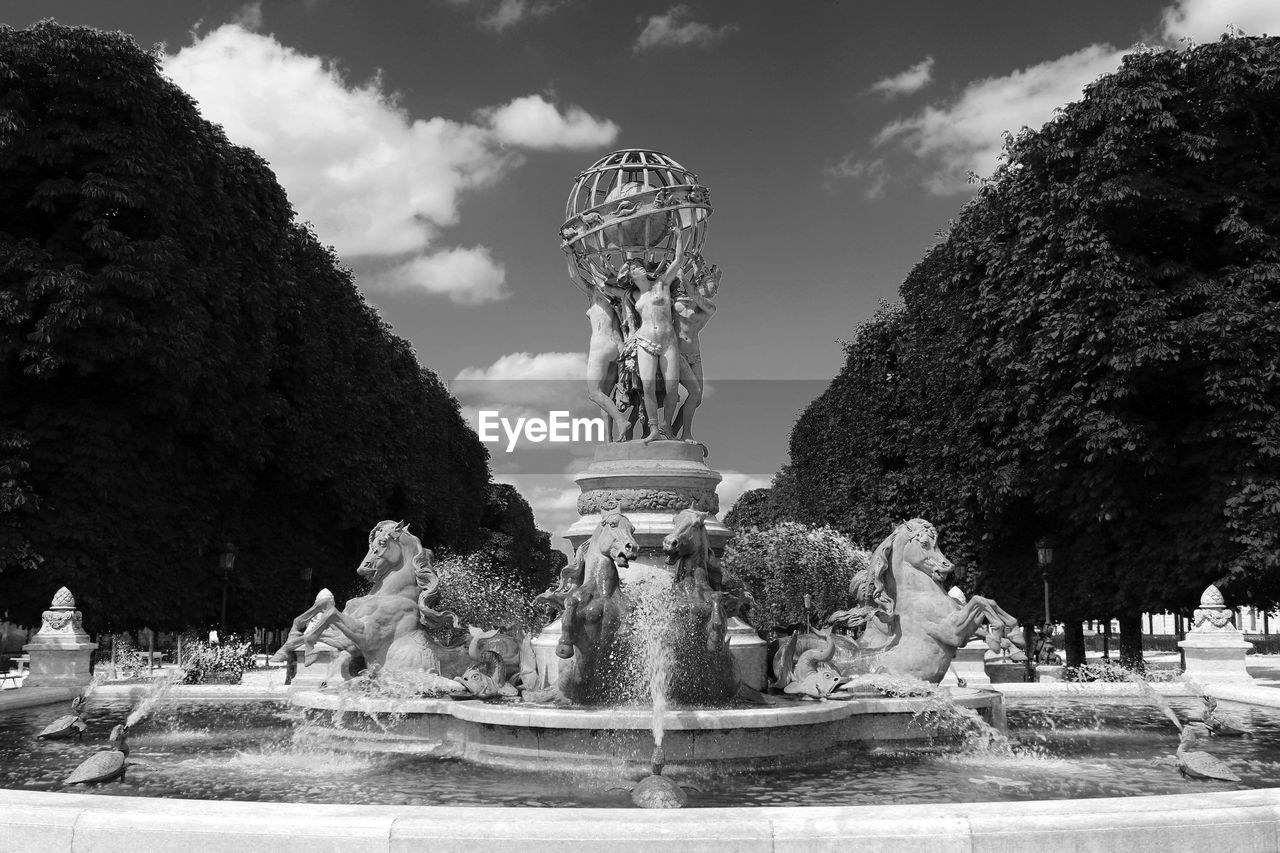 VIEW OF FOUNTAIN AGAINST TREES