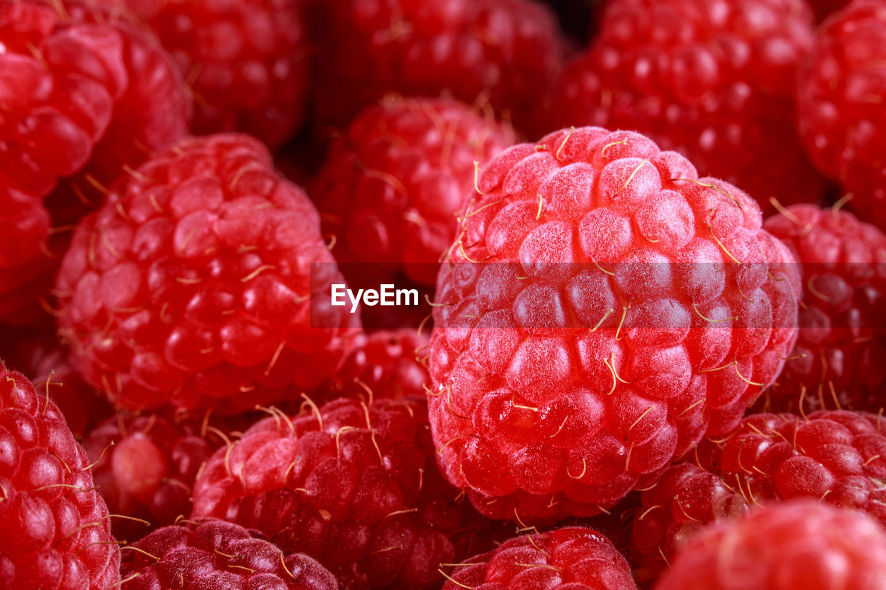 Full frame shot of raspberries