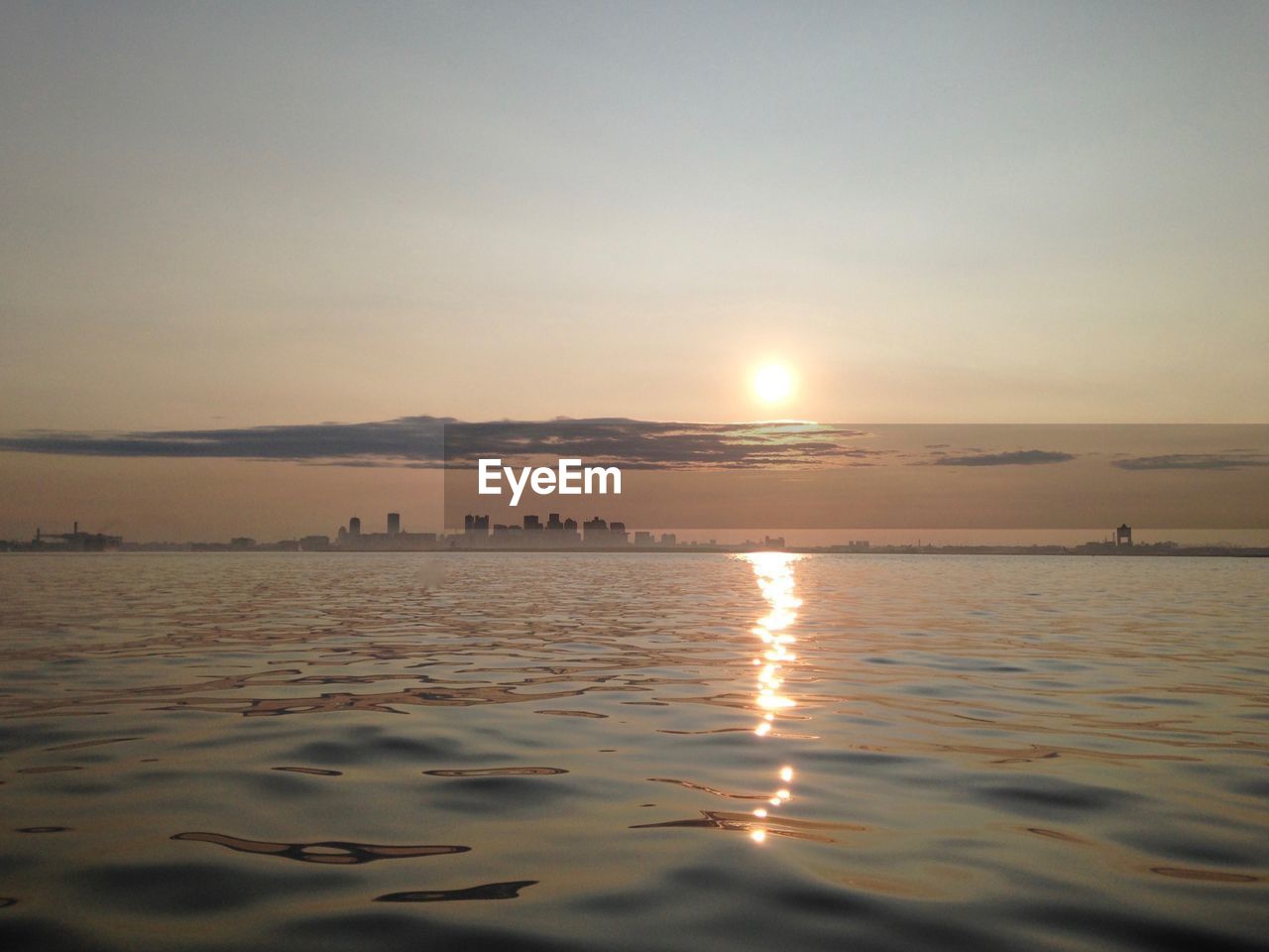 Scenic view of sea during sunset