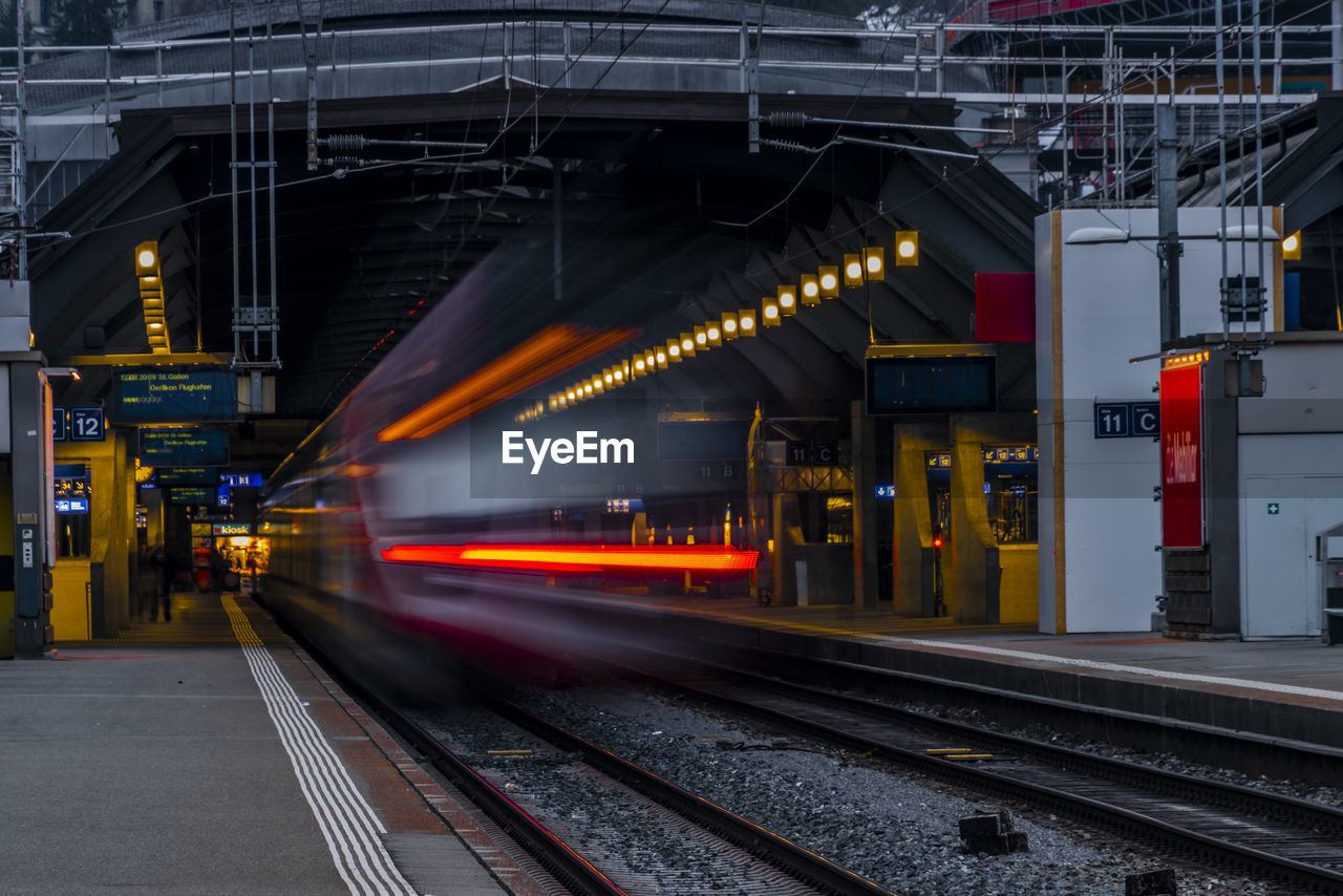 view of train on railroad station