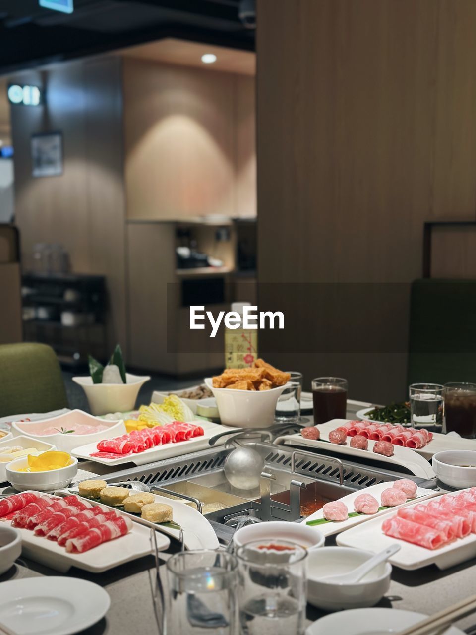 high angle view of food on table