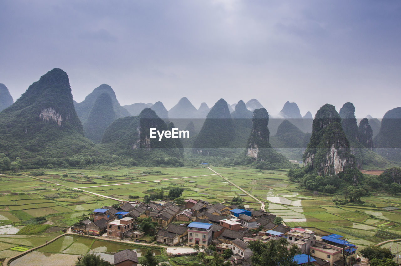 Scenic view of mountains against sky