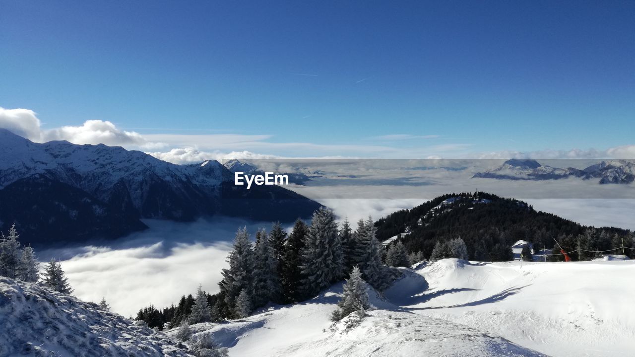 SCENIC VIEW OF SNOWCAPPED MOUNTAIN AGAINST SKY