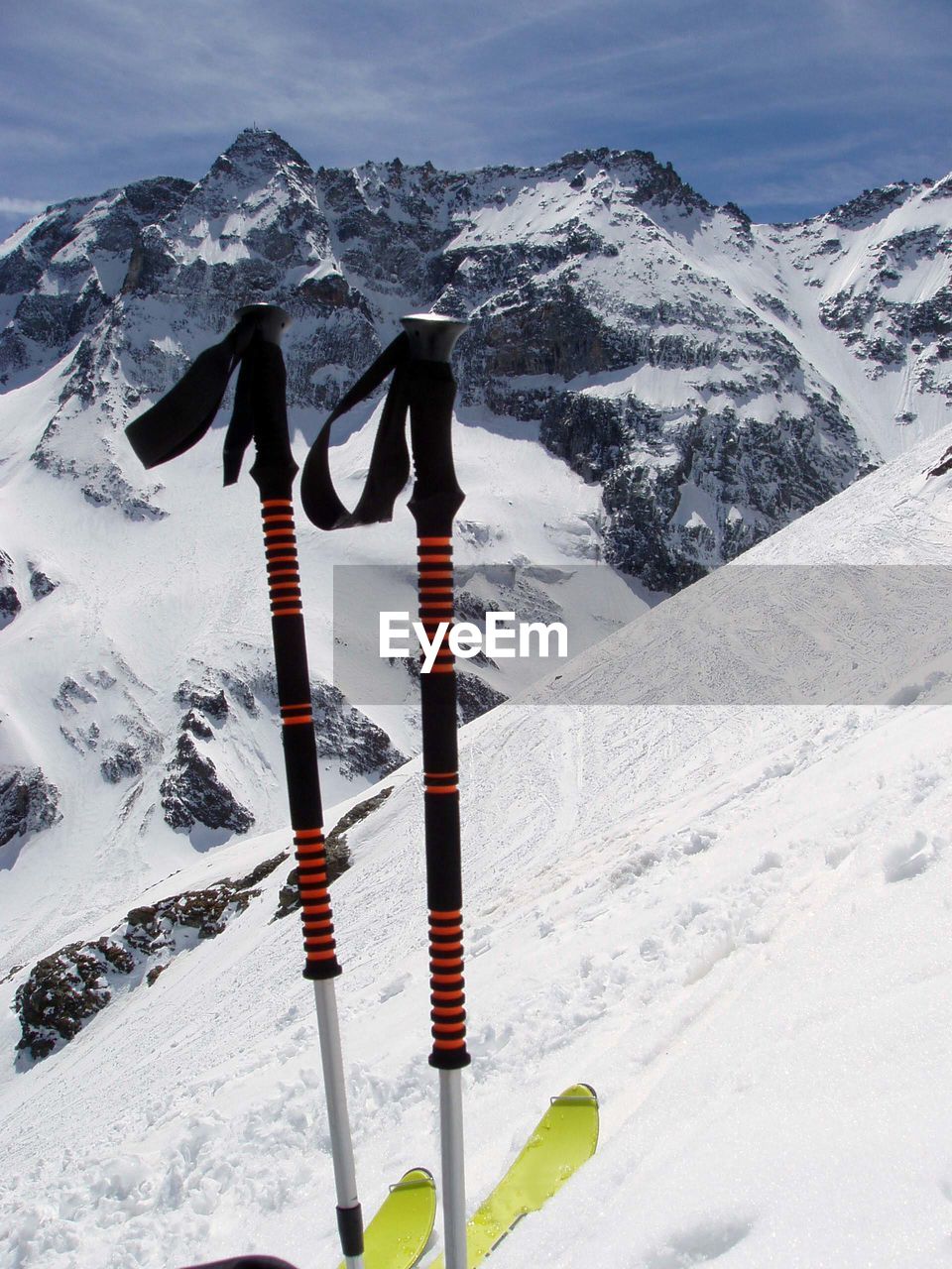 Winter ski tour on a snowy mountain in the alps