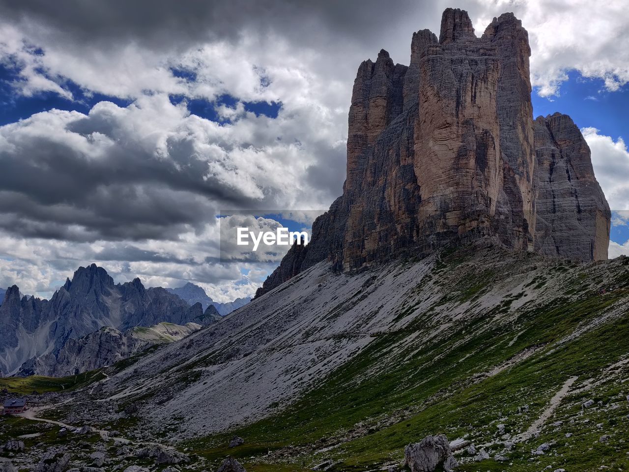 Scenic view of rocky mountains against sky