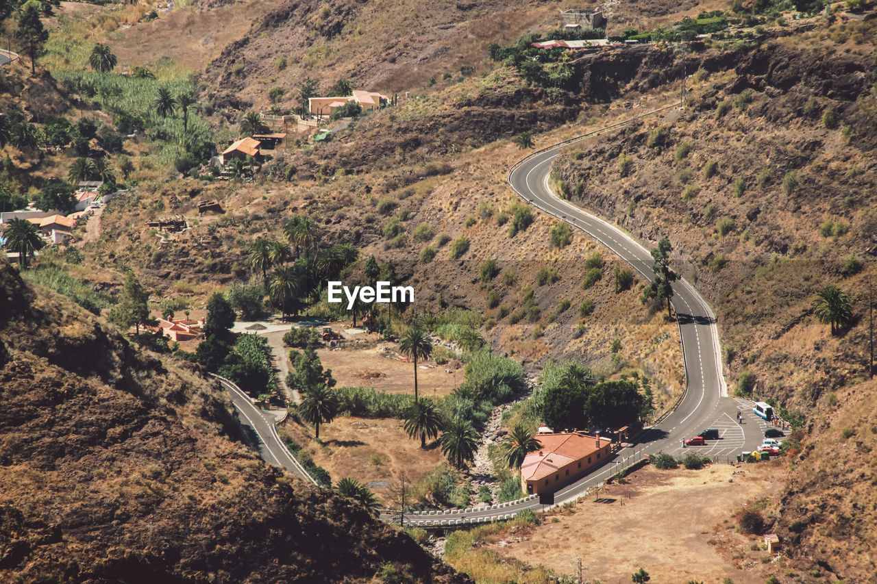 High angle view of road on mountain