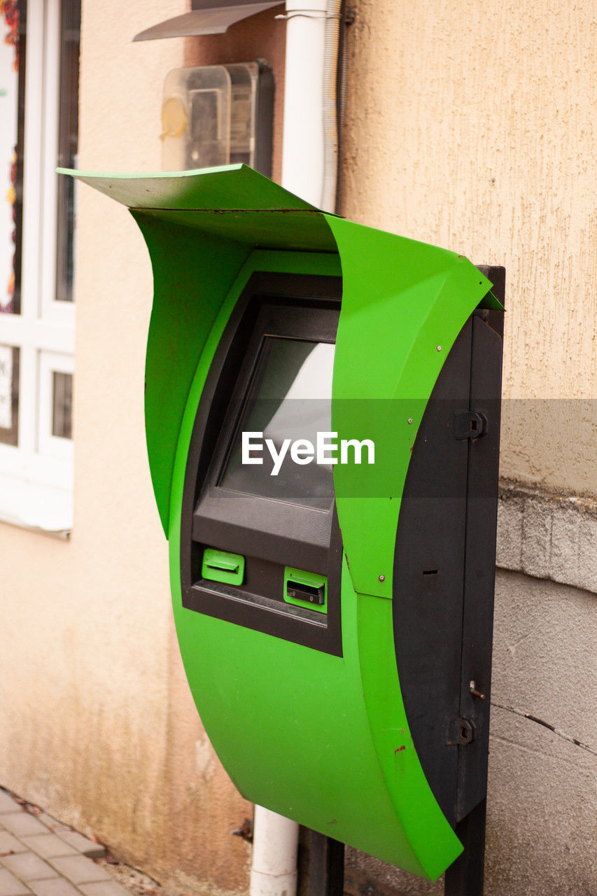 Green atm on the street