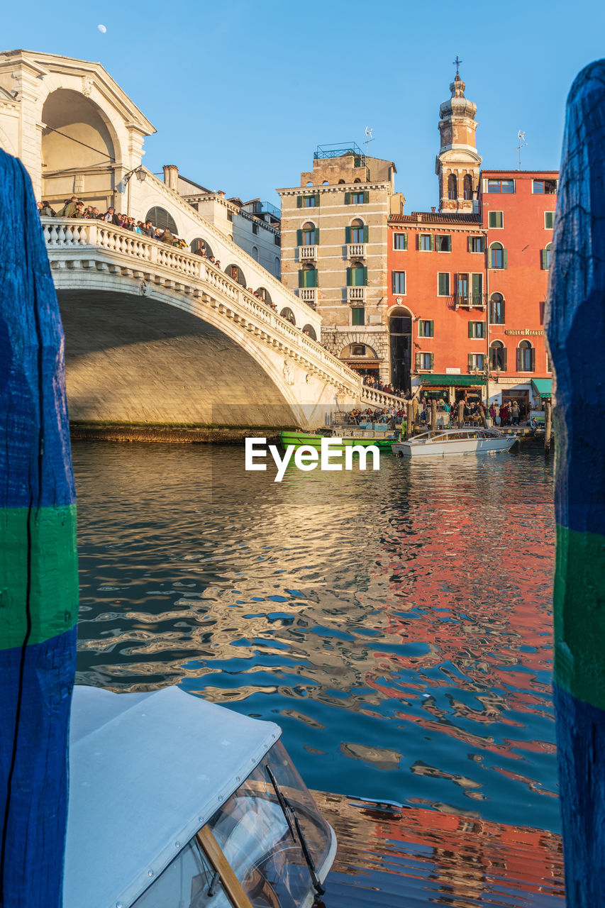 Corns and canals of venice. walking through history. italy