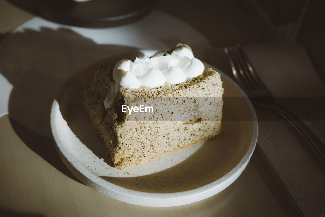 Close-up of dessert in plate