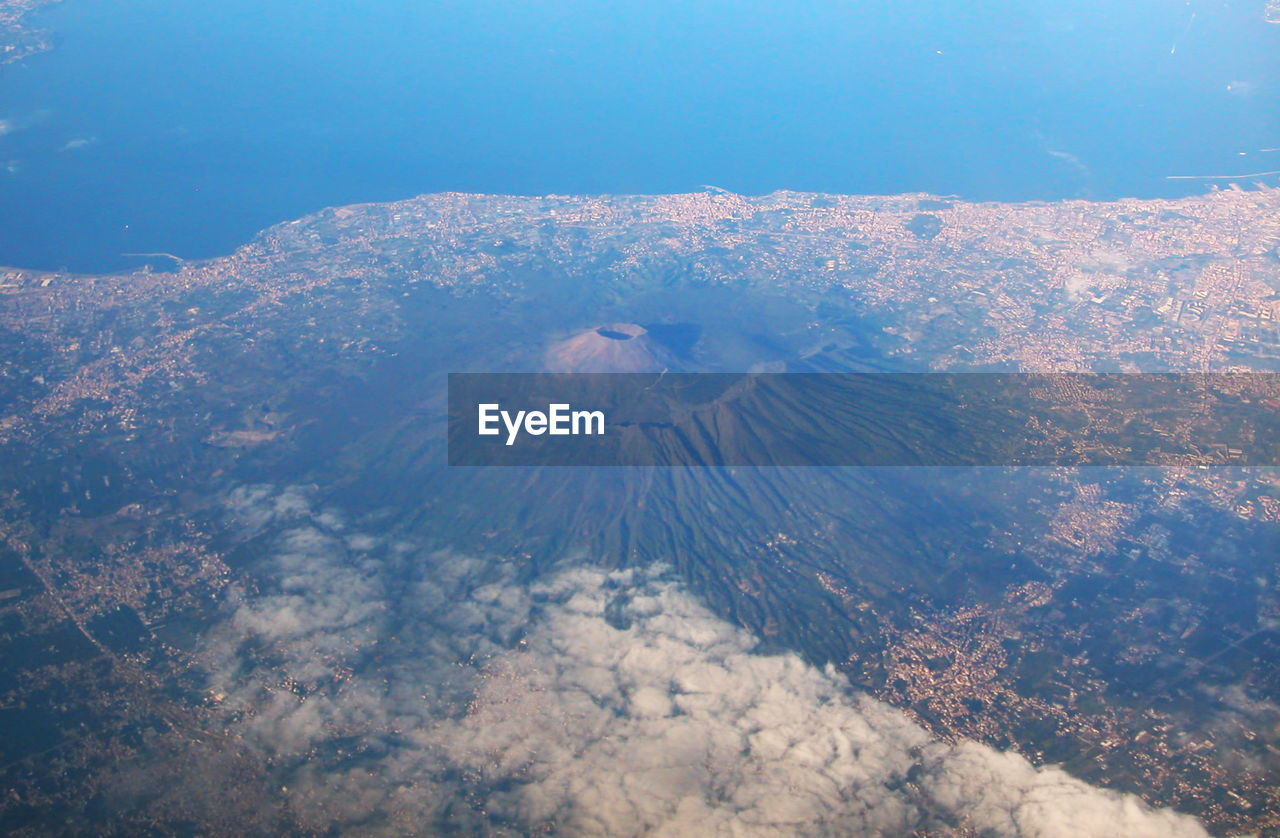 Aerial view of etna volcano in sicily