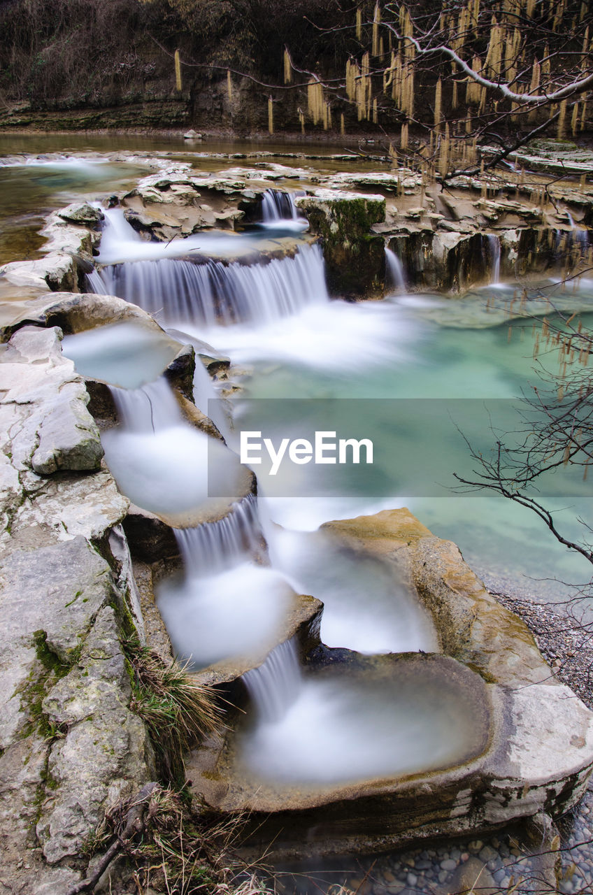 Scenic view of waterfall