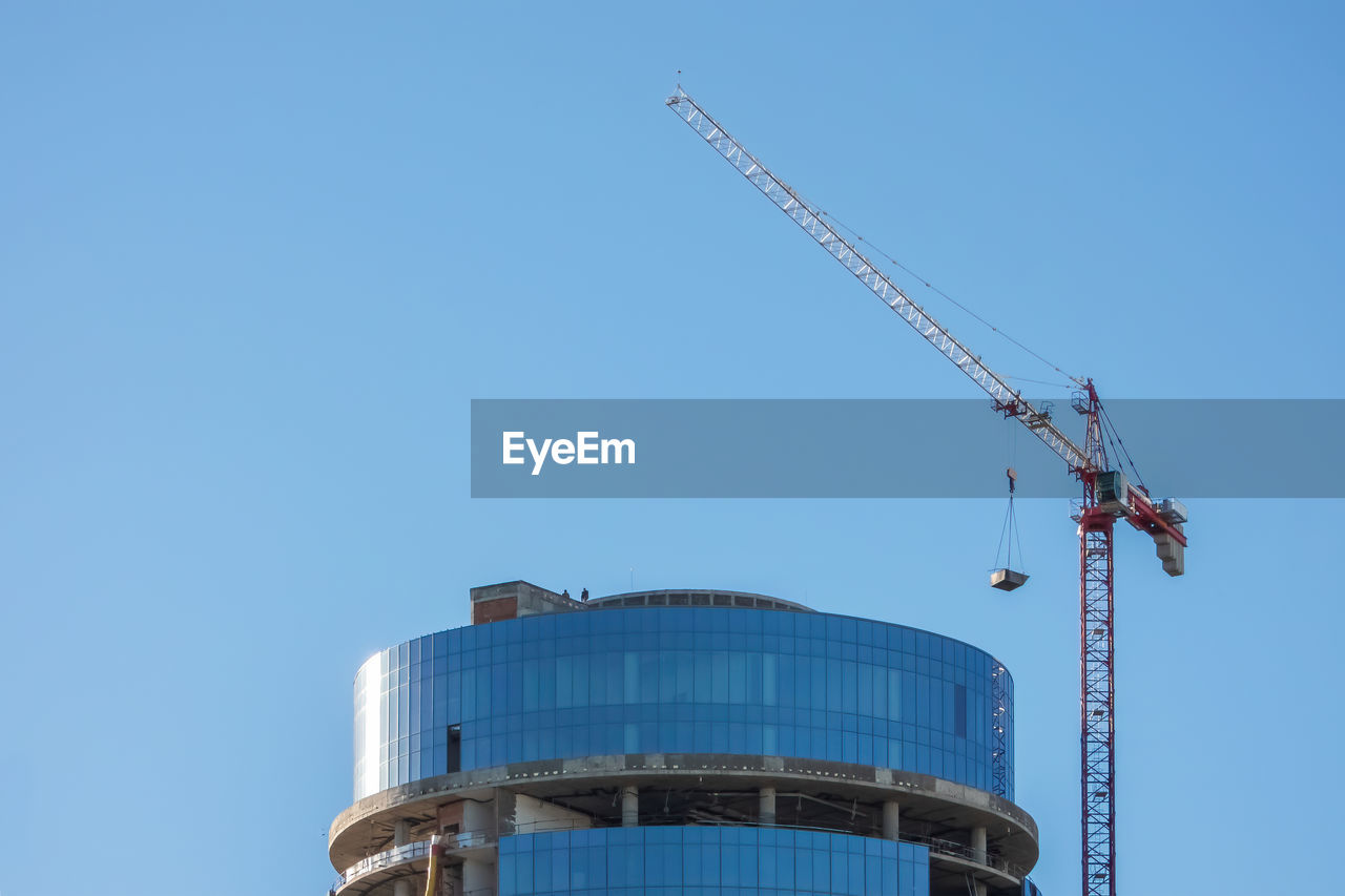 Moscow, russia - oct 11, 2018. building construction site and crane