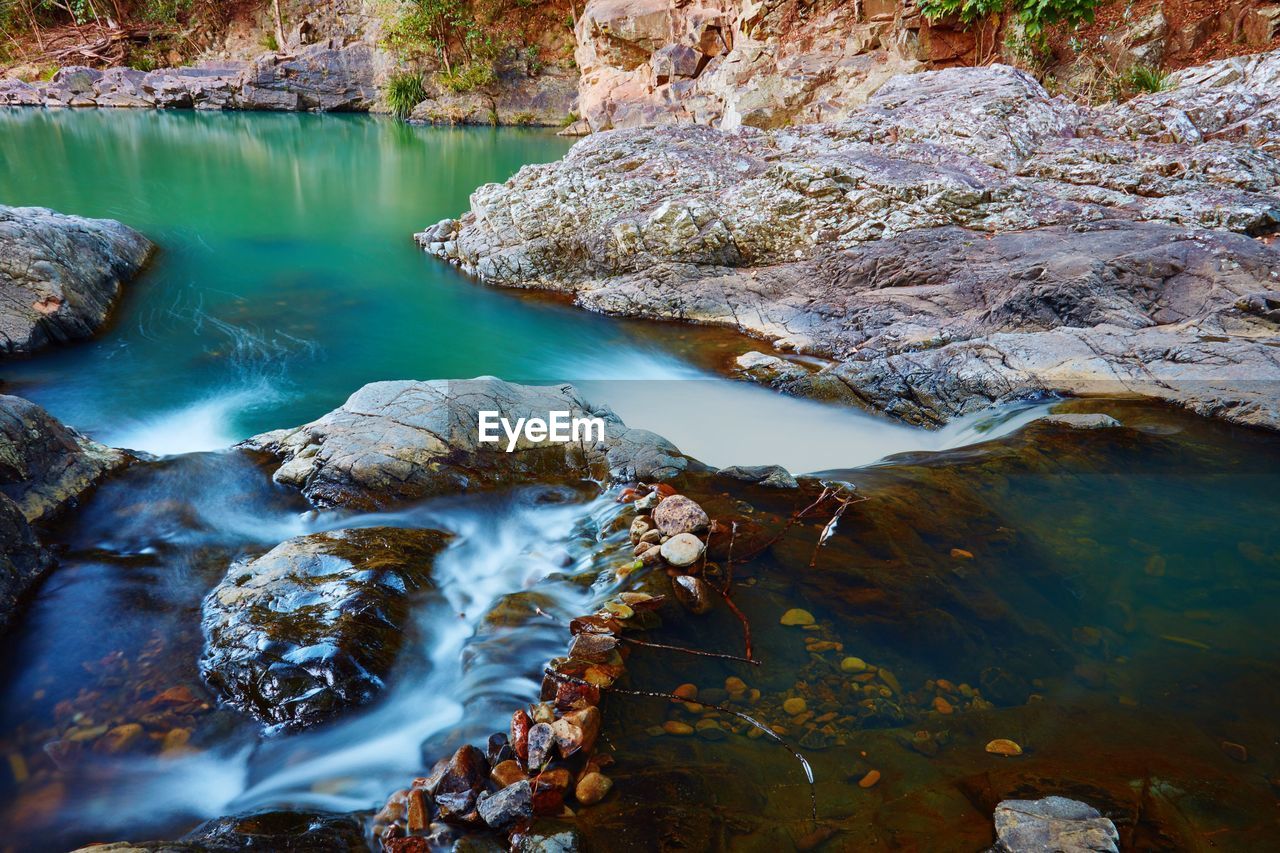 River flowing through rocks